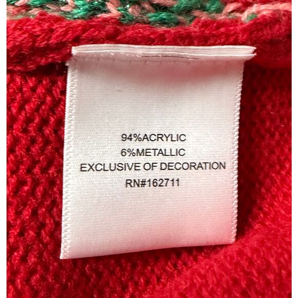 Major Label XS Red Christmas Flamingo Palm Tree Sweater Vest Holdiay Ugly EUC - Picture 8 of 10